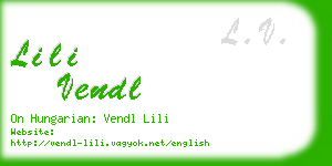 lili vendl business card